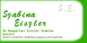 szabina eiszler business card